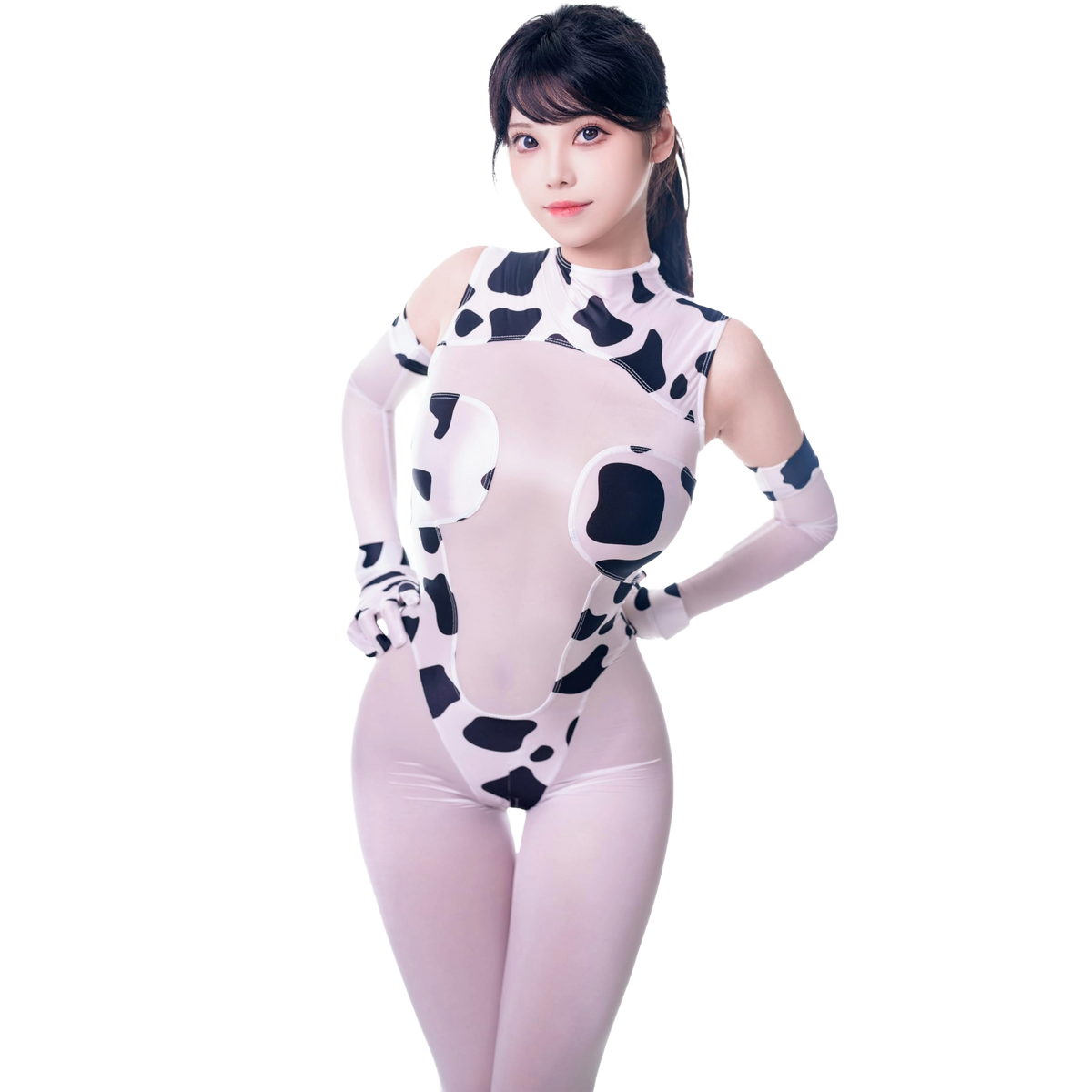 [LOST-G]牛柄 ボディスーツ コスプレ レディース ハイレグ レオタード