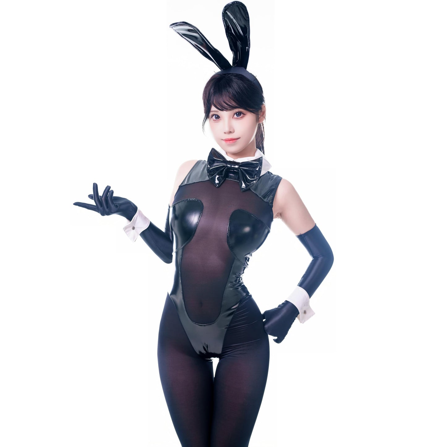 セクシー バニーガール コスプレ衣装 ブラック バックスタイル