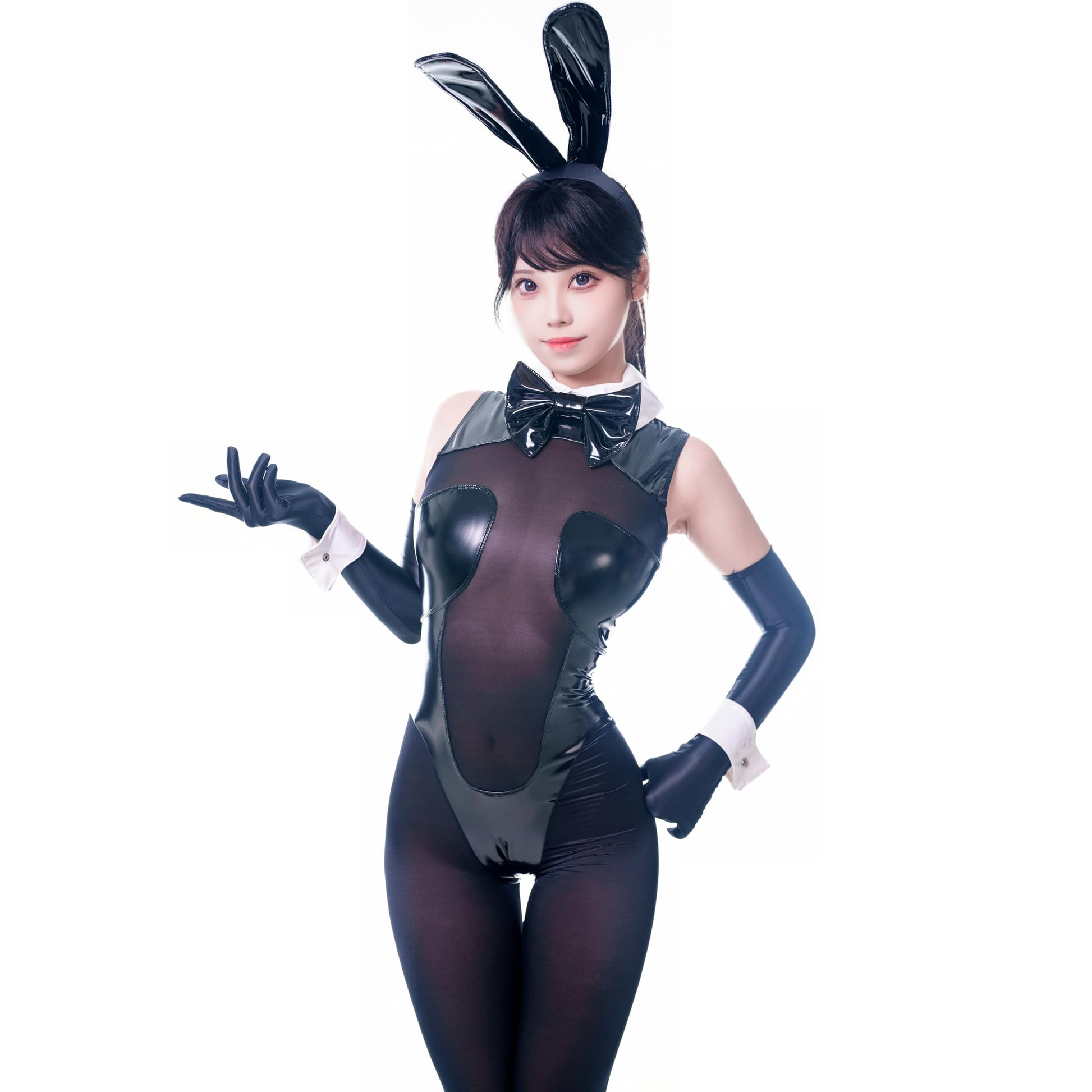 セクシー バニーガール コスプレ衣装 ブラック バックスタイル