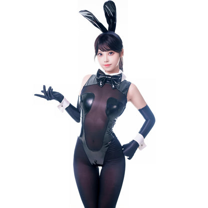 セクシー バニーガール コスプレ衣装 ブラック バックスタイル
