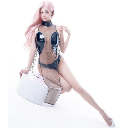 [LOST-G]シースルー チャイナドレス コスプレ セクシー チャイナ服 PVC
