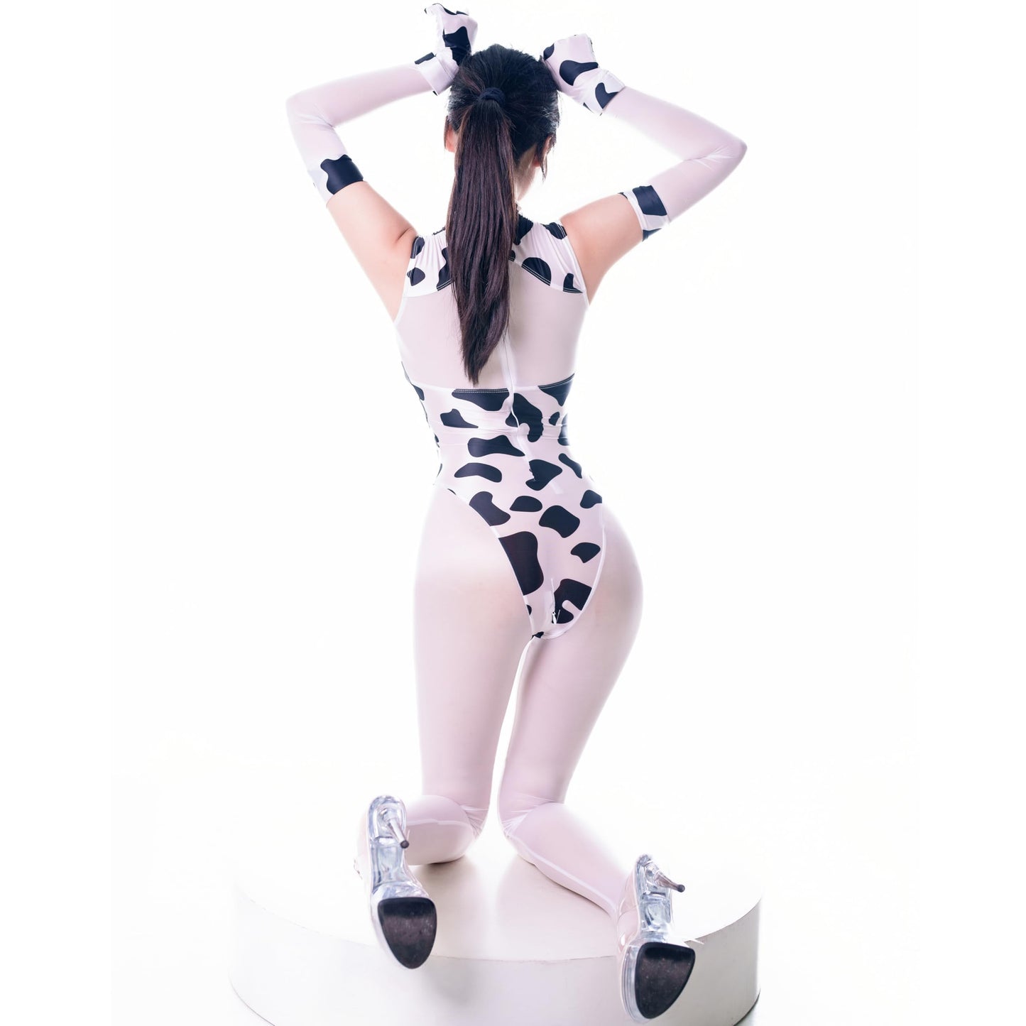 [LOST-G]牛柄 ボディスーツ コスプレ レディース ハイレグ レオタード