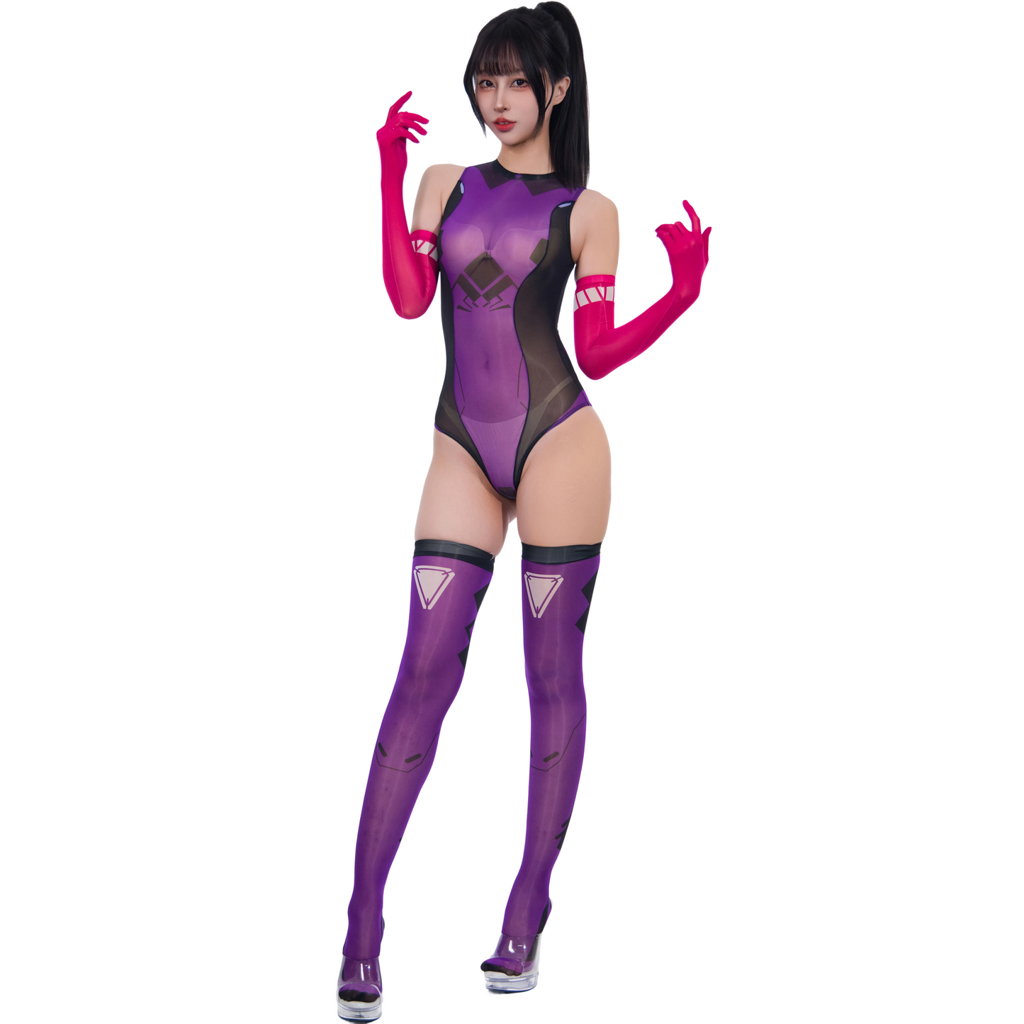 [LOST-G]サイバーボディスーツ セクシー コスプレ衣装 ハイレグ レオタード レディース