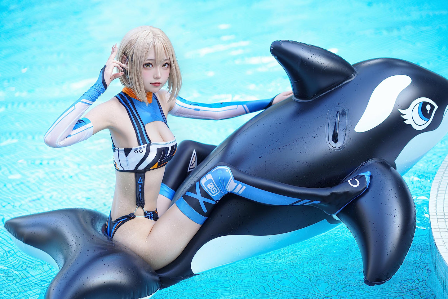 [LOST-G]サイバー レースクイーン コスチューム 5点セット レディース コスプレ ボディースーツ アームカバー ストキング