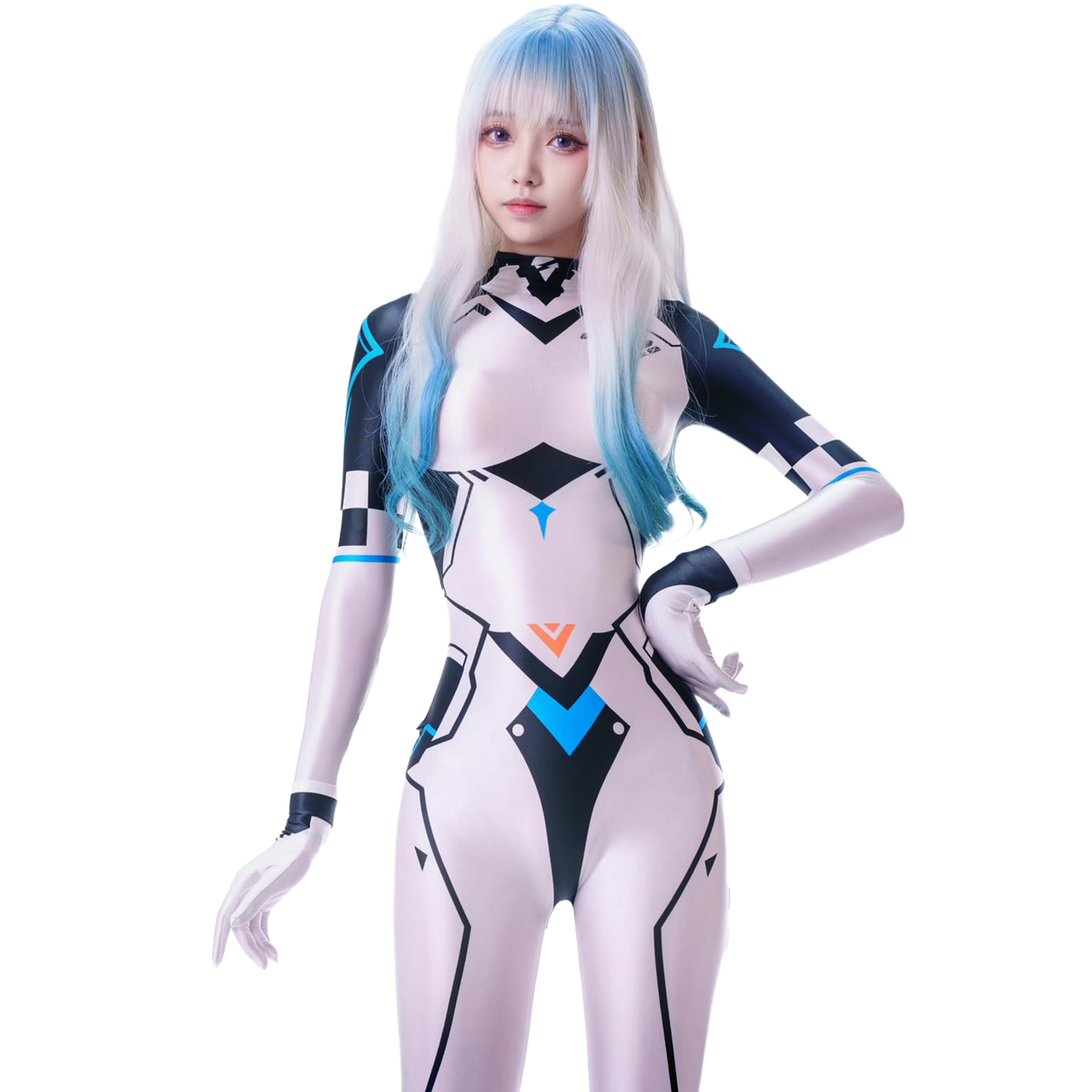 [LOST-G] サイバー ボディスーツ 全身タイツ レディース コスプレ SFコスチューム ゲーム衣装