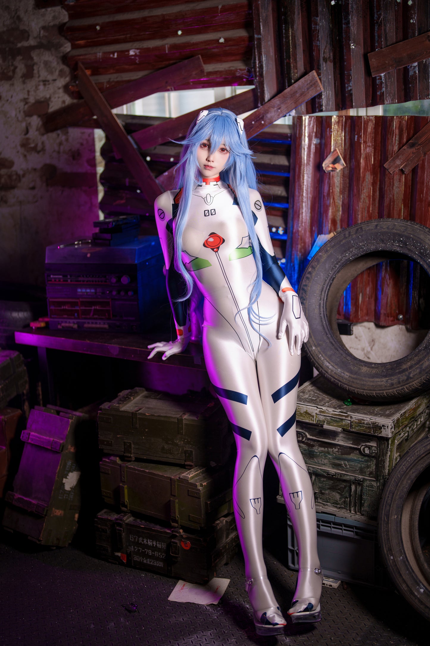 [LOST-G]サイバー 全身タイツ コスプレ ボディースーツ 光沢 ストレッチ SF アニメ風 レディース