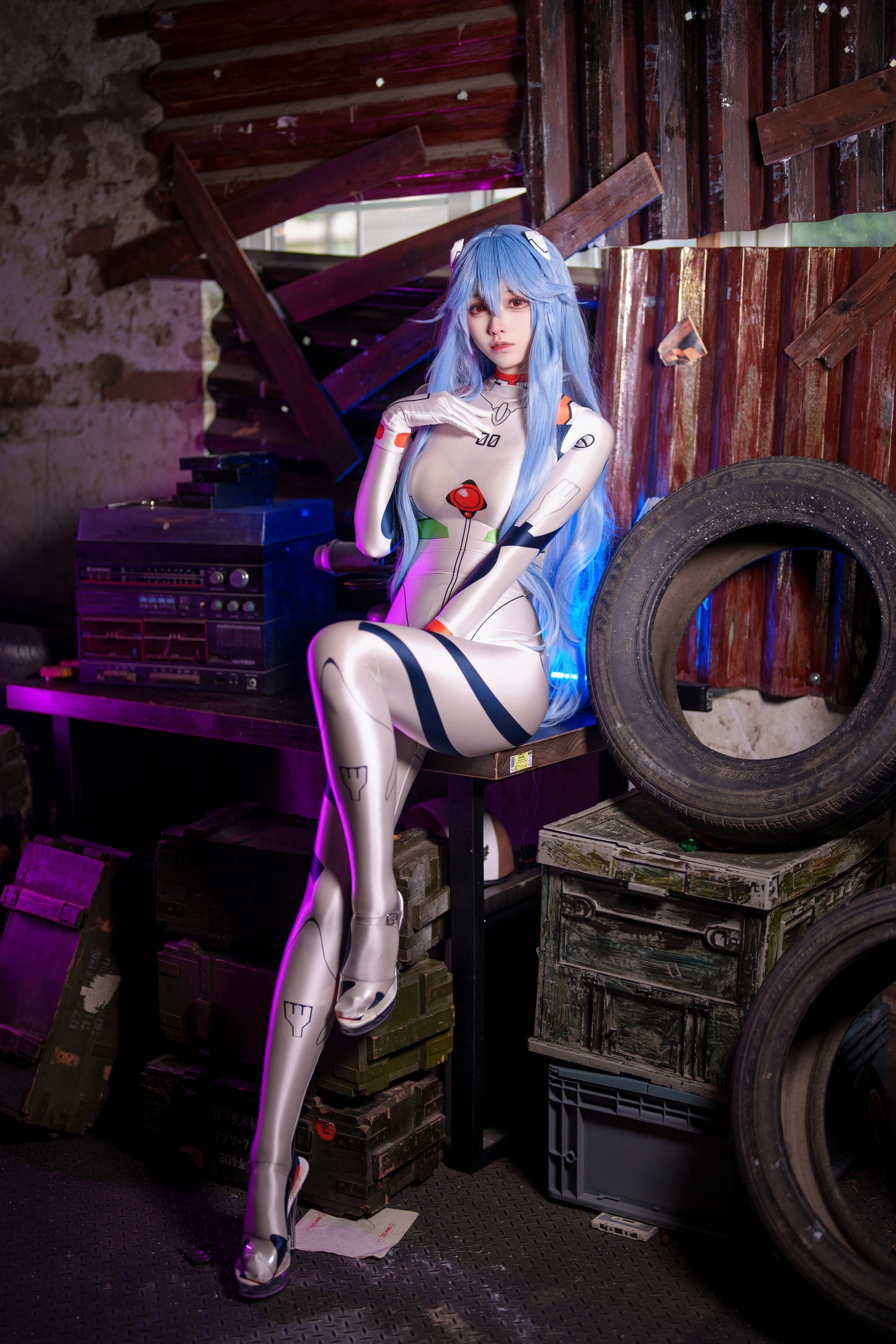 [LOST-G]サイバー 全身タイツ コスプレ ボディースーツ 光沢 ストレッチ SF アニメ風 レディース