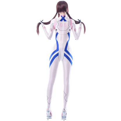 [LOST-G]サイバー 全身タイツ コスプレ ボディースーツ レディース 光沢 ストレッチ SF アニメ風 ホワイト×ピンク