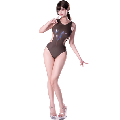 [LOST-G]エナメル風 ハイレグ水着 レディース セクシー ボディスーツ 光沢 スイムウェア