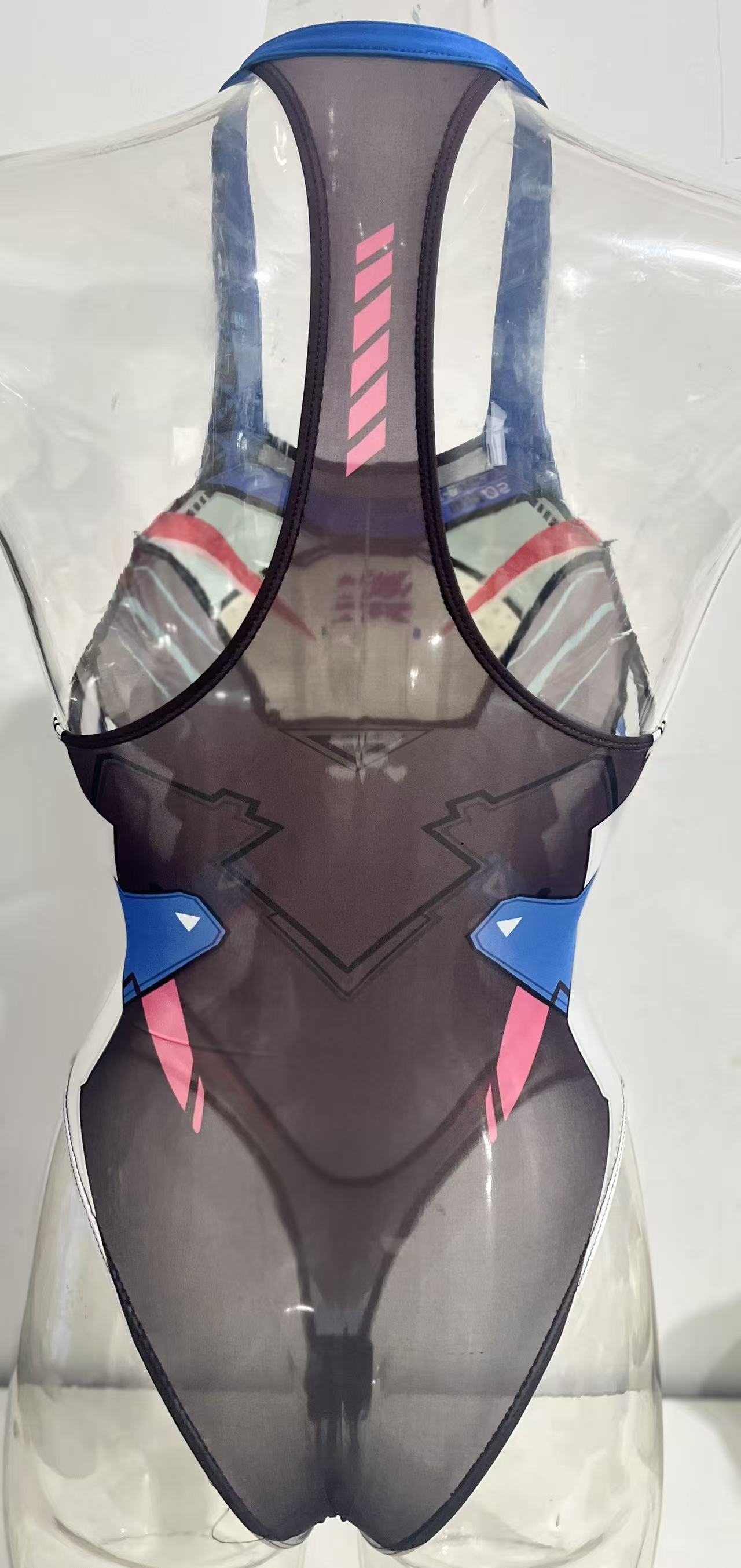 [LOST-G]サイバープリント ハイレグ水着風 ボディスーツ レディース コスプレ SFデザイン シースルー セクシー スイムウェア
