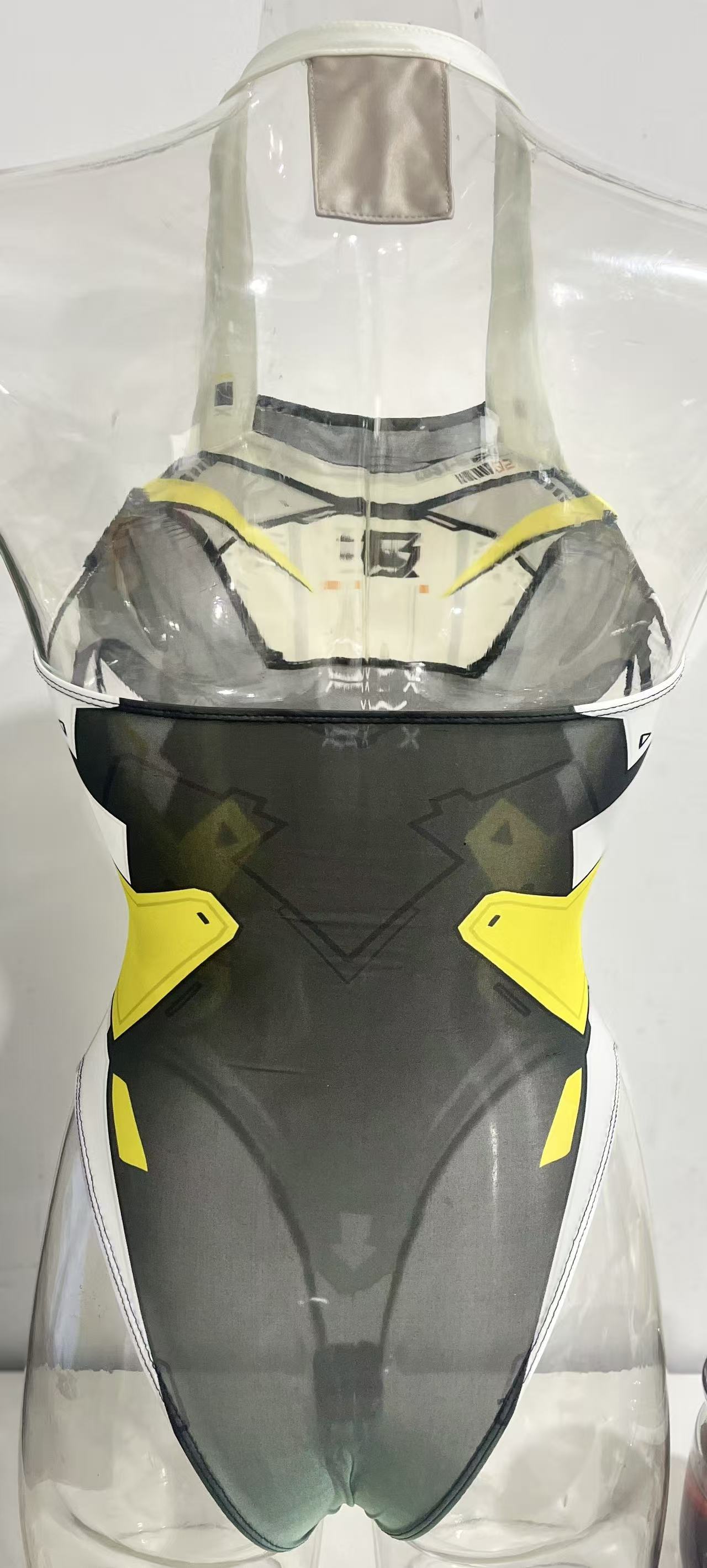 [LOST-G]サイバープリント ハイレグ水着風 ボディスーツ レディース コスプレ SFデザイン シースルー セクシー スイムウェア