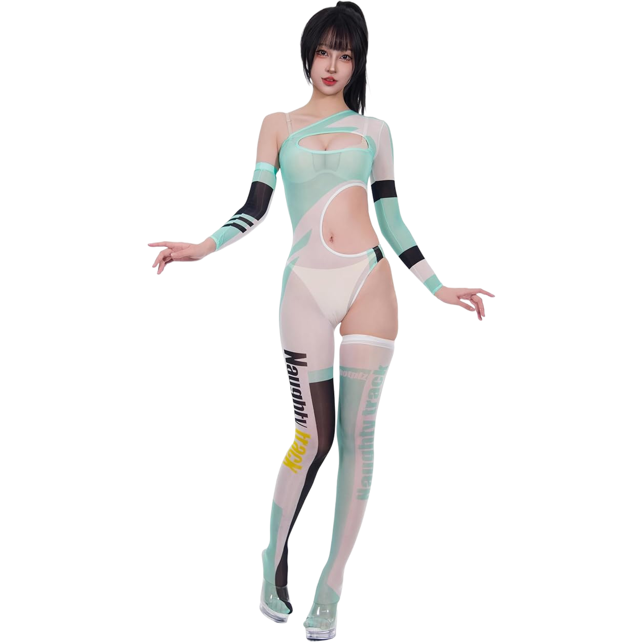 [LOST-G] レースクイーン コスプレ ボディスーツ セクシー ハイレグ RQ衣装