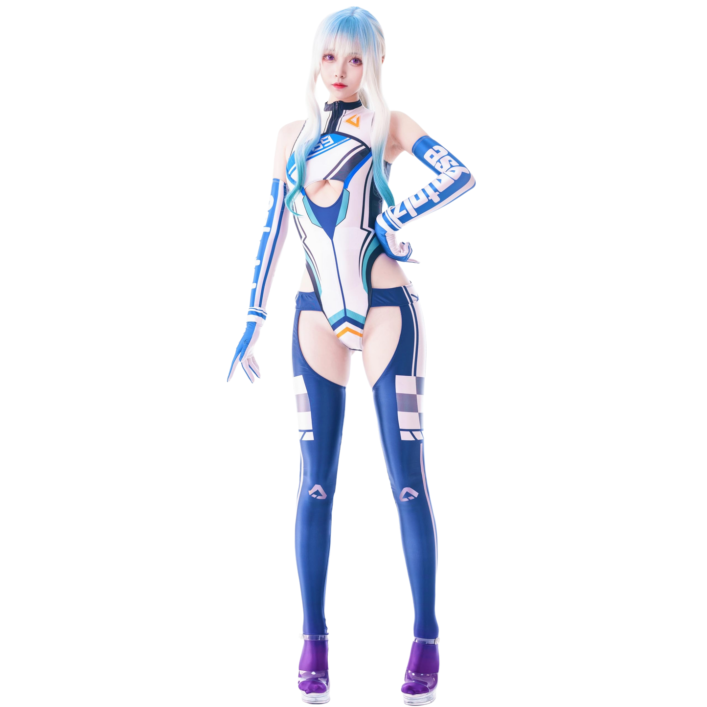 [LOST-G]サイバー ボディースーツ 手袋 アームカバー付き レディース コスプレ コスチューム 全6色