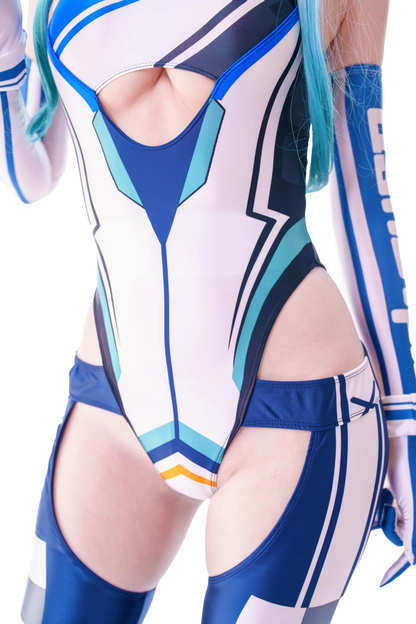 [LOST-G]サイバー ボディースーツ 手袋 アームカバー付き レディース コスプレ コスチューム 全6色