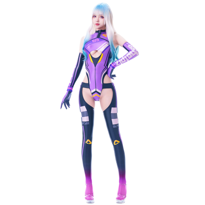 [LOST-G]サイバー ボディースーツ 手袋 アームカバー付き レディース コスプレ コスチューム 全6色