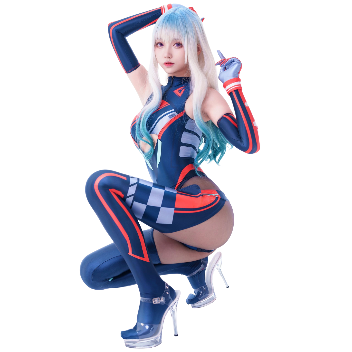 [LOST-G]サイバー ボディースーツ 手袋 アームカバー付き レディース コスプレ コスチューム 全6色