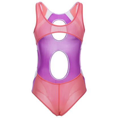 [LOST-G]セクシー シースルー競泳水着 レディース ハイレグ ワンピース水着 コスプレ衣装 レオタード