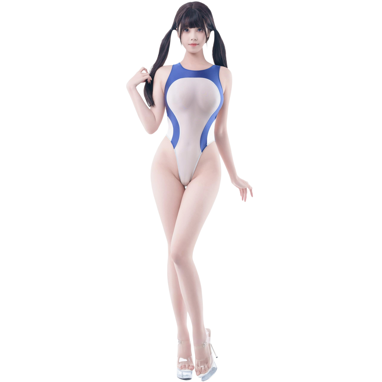 [LOST-G]シースルー ハイレグ レオタード レディース ボディースーツ バックオープン ストレッチ コスプレ