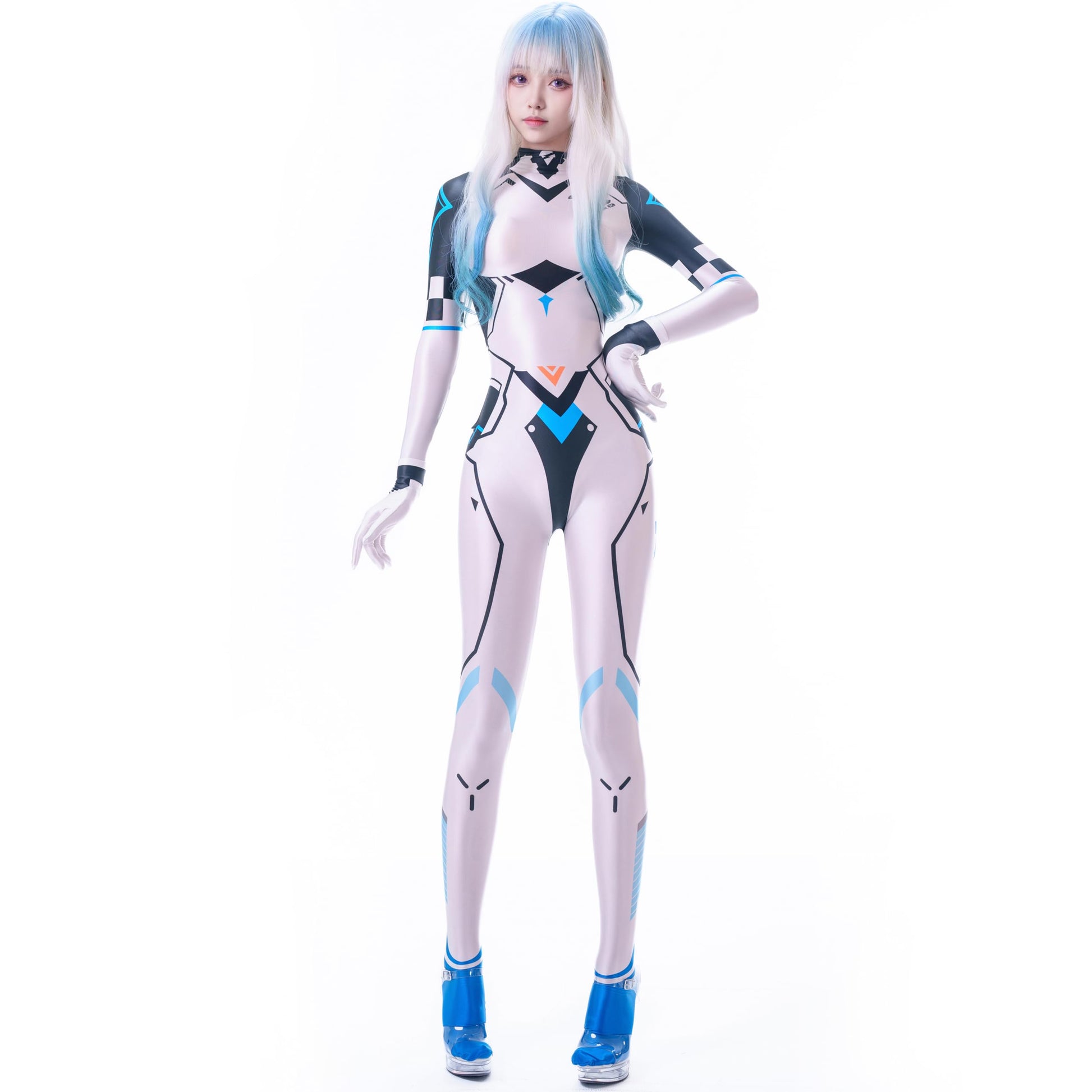 サイバー ボディスーツ ホワイト レディース 未来SF コスプレ