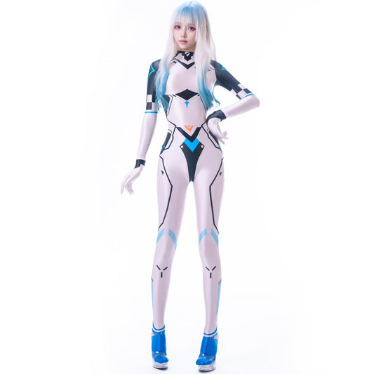 サイバー ボディスーツ ホワイト レディース 未来SF コスプレ