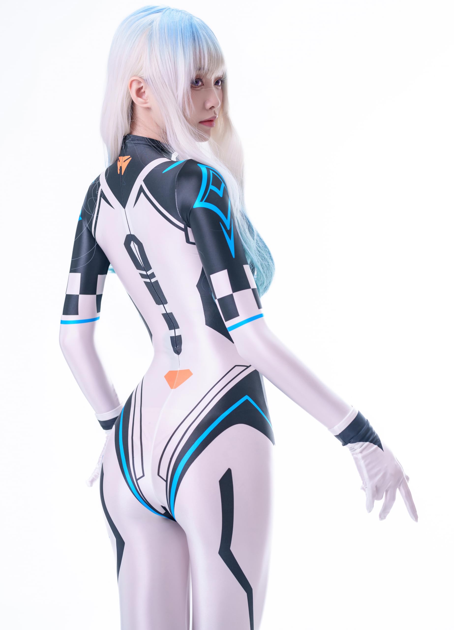 サイバー ボディスーツ ホワイト レディース 未来SF コスプレ