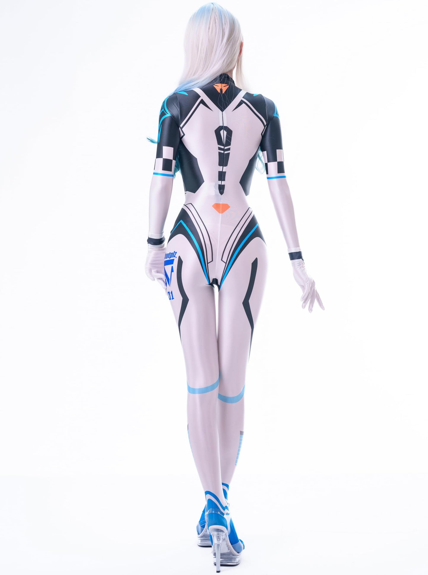 サイバー ボディスーツ ホワイト レディース 未来SF コスプレ