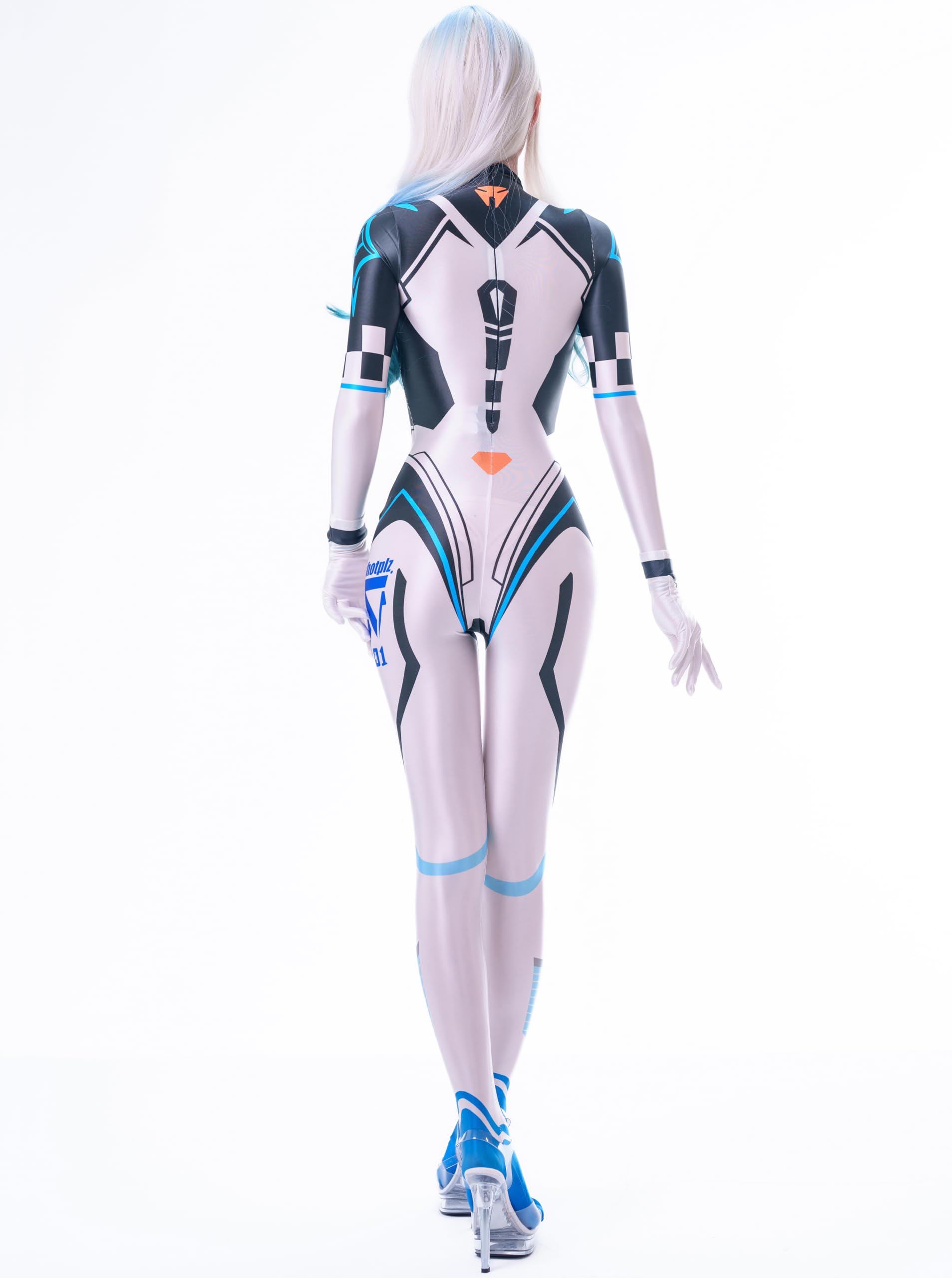 サイバー ボディスーツ ホワイト レディース 未来SF コスプレ