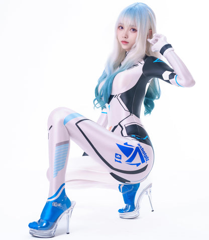 サイバー ボディスーツ ホワイト レディース 未来SF コスプレ