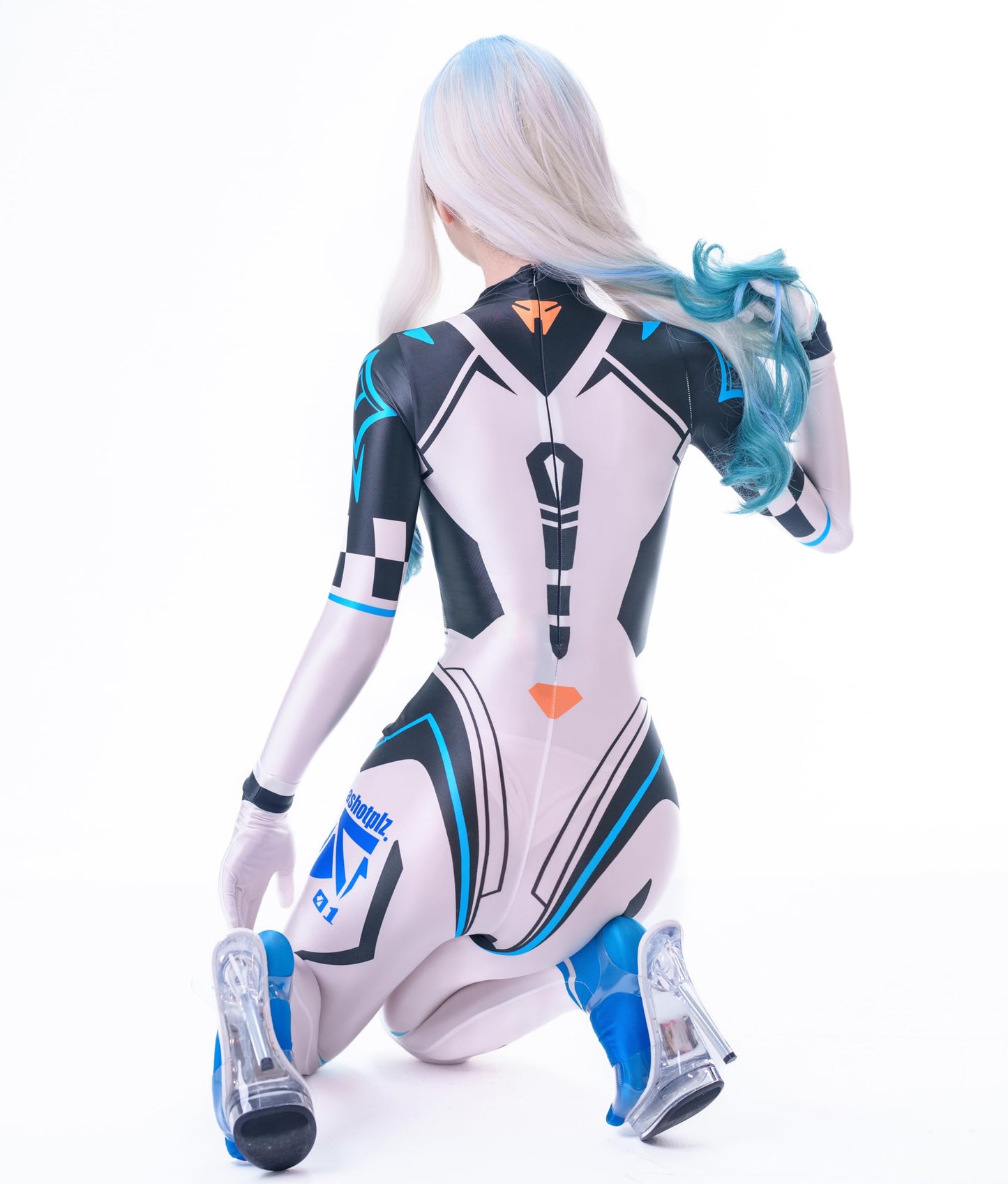 サイバー ボディスーツ ホワイト レディース 未来SF コスプレ