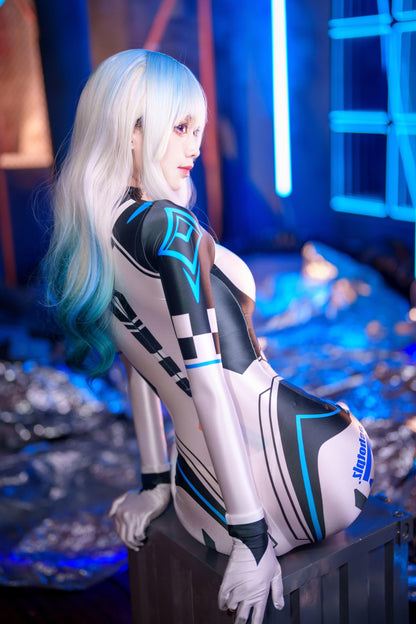 サイバー ボディスーツ ホワイト レディース 未来SF コスプレ