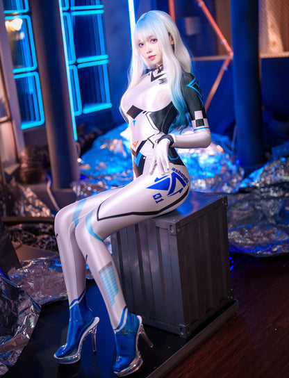 サイバー ボディスーツ ホワイト レディース 未来SF コスプレ