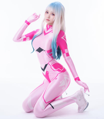 サイバー ボディスーツ ピンク レディース 全身タイツ コスプレ