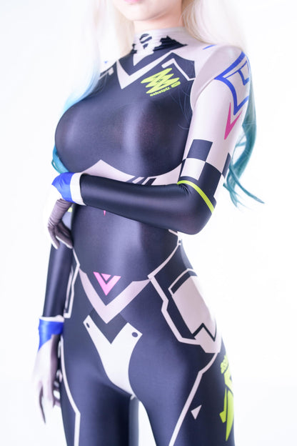 サイバー ボディスーツ ネイビー レディース コスプレ 全身タイツ